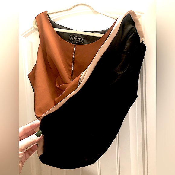 Donna Vinci Couture fully lined Crystal embellished sleeveless shirt top sz 18 - Picture 5 of 11